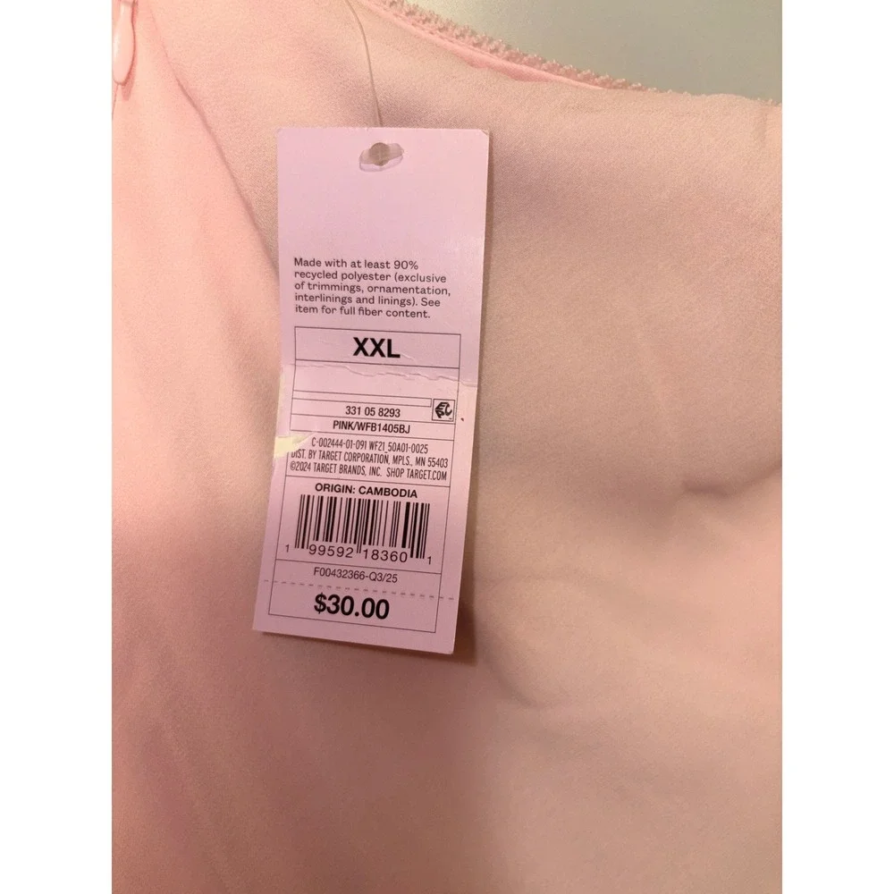 Wild Fable Pink Ruffle‎ Midi Skirt XXL Pastel Chiffon Side Slit WFB1405BJ NWT